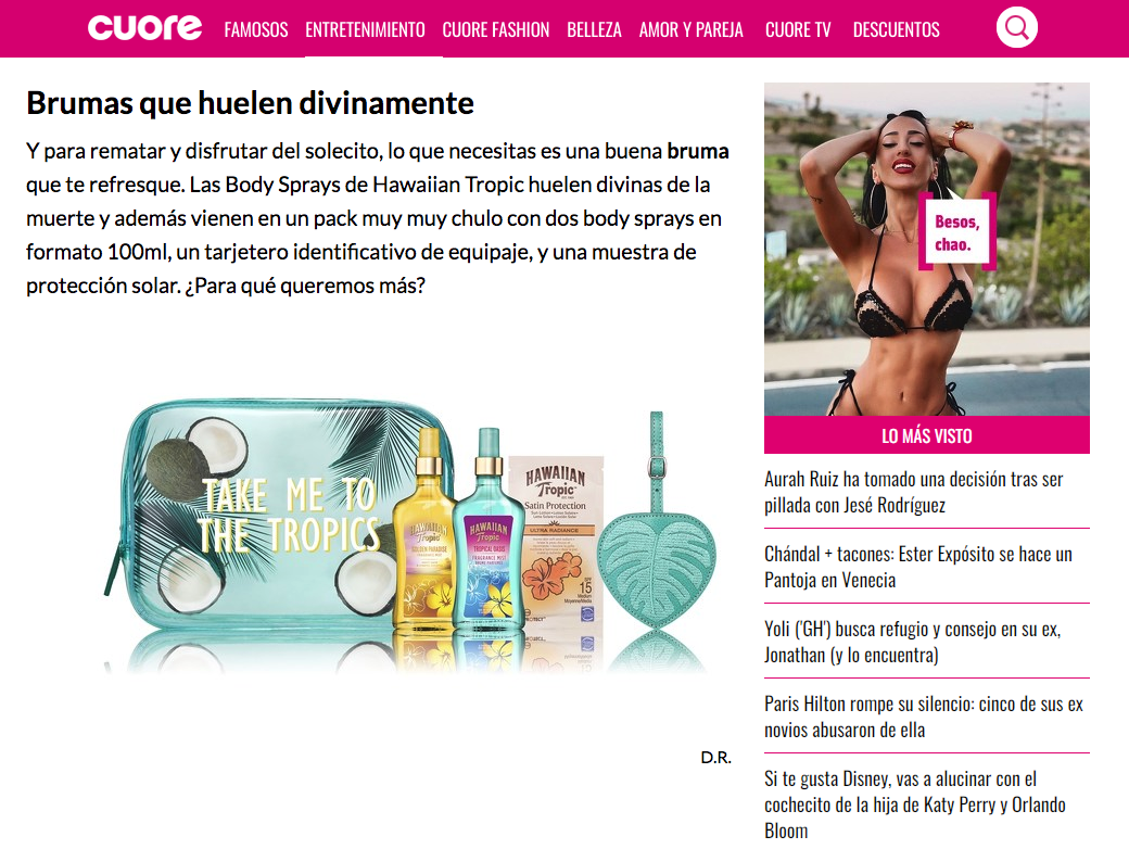 Hawaiian Tropic Body Mists – Cuore